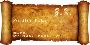 Zeidler Kata névjegykártya